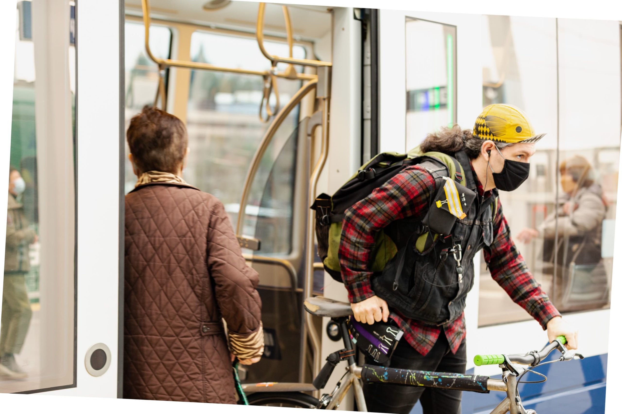 Biking on Light Rail Train